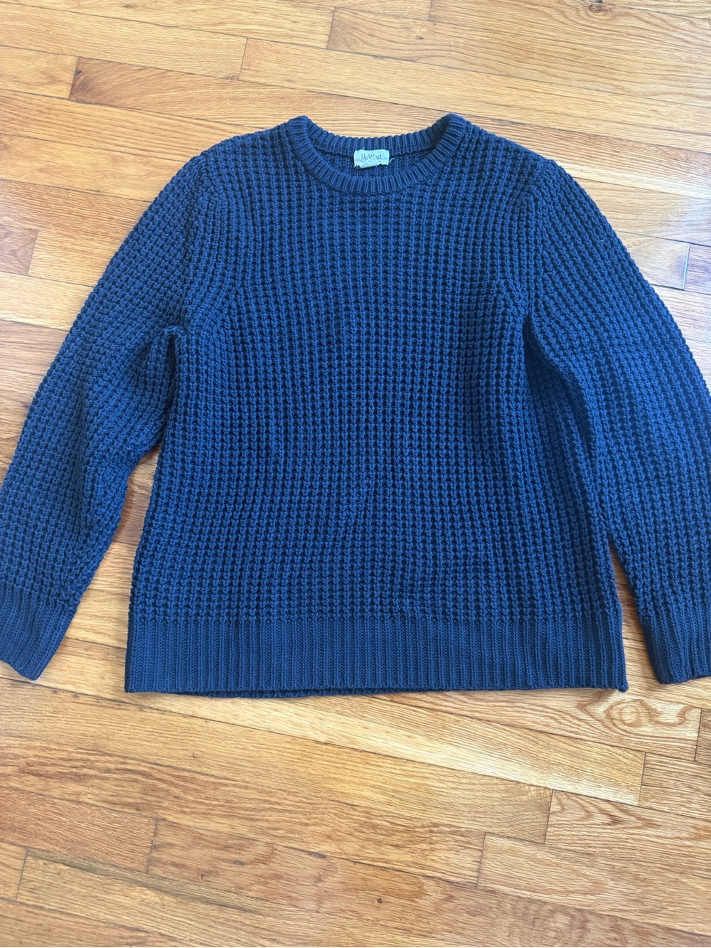 UpWest Men's Navy Textured Crewneck Sweater